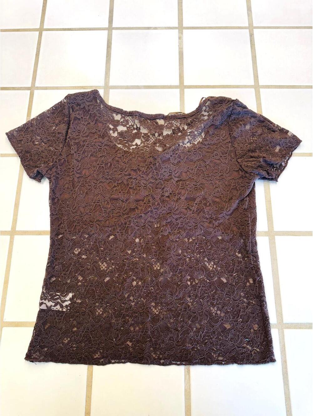 WILD LOVE Brown mesh top - Picture 3 of 7